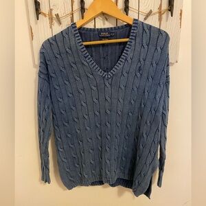 Women’s polo, Ralph Lauren Cable knit cardigan sweater 100% Pima Cotton small